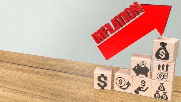 Wooden blocks stacked like stairs with financial icons and a rising arrow showing how inflation erodes Social Security benefits